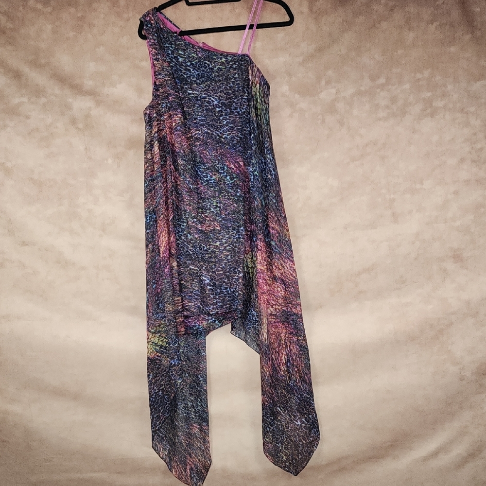 Cache/New With TAGS/ Size 12/ Chic Asymmetrical Multicolor Dress